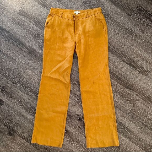 Garnet Hill Classic Linen Trouser Pants - Picture 1 of 6